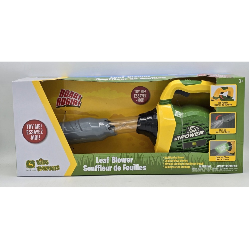 John Deere Leaf Blower Toy for Kids W/Lights & Sounds - Blows Air